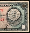 Mexico 10 Pesos Banknote Currency Tehuana  1959 - Banco De Mexico Serie Hs