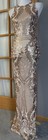 Sequined Bodycon Evening Gown S Beige Gold Mesh Hi-slit Cut Out Pageant Whimsy