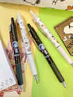 2x Cute Snoopy Pens 0 5mm Black Ink Peanuts Soft Grip White Golden Clip Gift New