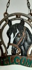 Cast Iron Horse Ranch Western Equestrian Welcome Sign Vintage Hanging