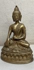 Vtg Bronze   Brass Statue Buddha Seated Figurine Meditation Prayer 2lbs Heavy