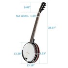 6 String Banjo Full Size For Beginner Wood Alloy Exquisite Sapelli Notopleura