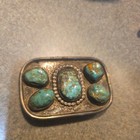 Antique Navajo Belt Buckle W Turquoise Handmade  rare 