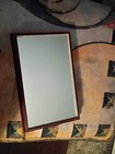 Vintage Rectangular Wood Mirror Vanity Tray 8x5