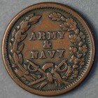 1863 Patriotic Civil War Token  6d 310a   army   Navy  R-3 Vf