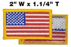 Mini American Flag Embroidered Patch Iron-on Gold Border 20 Mini 