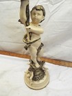 Early Cast Metal Art Nouveau Candelabra Candlestick Cherub Angel Candle Stick