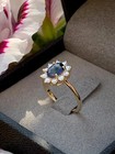 6 25 Ct Natural Blue Sapphire Diamonds Wedding Ring Solid 14k Yellow Gold All Sz