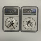 2021-s 21-w  1 American Silver Eagle Reverse Proof 2 Coin Designer Set Ngc Pf 69