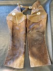 Vintage Old West Horse Hair-on-hide Woolie Leather Cowboy Chaps Ranch Hand 43tr