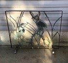 Antique Architectural Garden Sculpture Coastal Herons Cattail Bronze   Cast Iron