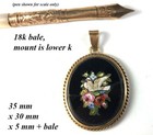 Antique 19th Century Italian Micro Mosaic 18k Mounted Flower And Dove Pendant