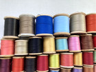 Vintage Lot Of 50 Wooden Spools W thread Sewing Crafts