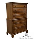 Davis Cabinet Co  Antique Walnut Early American Country Style 38  Chest On Ch   