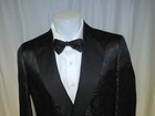 Martin Greenfield Sample Black Paisley Double Breasted Tuxedo Jacket 40l Nwot