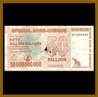 Heavily Circulated Damaged 100 X Zimbabwe 50 Billion Agro Cheque 2008 Used Coa