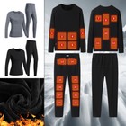 2024 Winter Heated Underwear Usb Electric Power Heating Warm Tops Pants Therma    