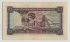 South Africa 10 Pounds 1952  P-99  Afrikaans Top  De Kock Orig Vf  D1 530869  S3