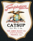 Vintage Label Temptation Catsup Eagle Globe Ship Train James Mccoy Peoria Ill