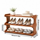 Shoe Rack Bamboo Shoe Rack 3 Tier Wood Grain End Shoe Storage Space-saving New