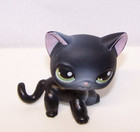 Authentic Littlest Pet Shop  336 Black White Shorthair Siamese Green Eye Lps Cat