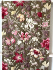 Antique French Floral Fabric 19th C Cotton Stunning Vibrant Flowers Foliage