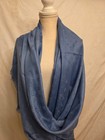 100 authentic Louis Vuitton Scarf Shawl Stole 35 wool 65 silk Dusty Blue Used