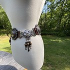 Women   s Bohemian Waist Belt Brown   Silver Tone Medallion Adjustable Size 