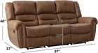 Canmov Faux Leather Manual Reclining Sofa Chair  3 Seat Recliner Couch Sofa