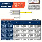 Pop Rivets Assortment Kit  12 Sae Sizes  1 8   5 32   3 16   Alum  Blind Rivets
