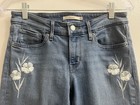 Levi s Womens 711 Skinny Jeans W27 L30 Light Blue With Embroidered Flowers