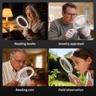 Jarlink Magnifying Glass With Light And Stand  5 5-inch Large Magnifier   5 5   