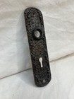 1800 s Antique Door Plate Victorian Style Original Copper   Black Finish Ornate