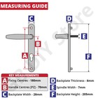 Upvc Door Handle Ferco 70mm 70pz 180mm Fixings Double Glazing Pair Set Sprung