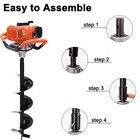 62cc Gas Powered Earth Auger Post Hole Digger Borer W  4  6  8  12  Drill Bits