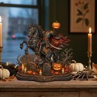 Headless Horseman Halloween Wooden Block  Spooky Gothic Decor  Haunted Cemetery