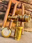 Wooden Vintage Antique Victorian Walking Cane With Telescope Handle Royal Look