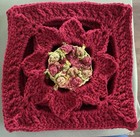 Hand Crocheted Granny Squares  Fall Colors  9 5 Inch X 9 5 Inch Dark Green