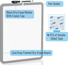 - Dry Erase Board  14    X 11    With A Black Dry Erase Marker   Gray Frame  Small M