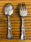 1847 Wm  Rogers Bros  Silverplate Heritage Baby Fork And Spoon Set