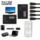 5 Port Hdmi Splitter Switch Selector Switcher Hub Ir Remote 1080p For Hdtv Ps3
