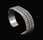 Vintage Cast Sterling Silver Navajo Textured Pattern Ladies Cuff Bracelet