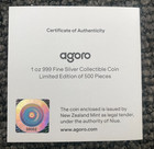      Agoro Low Pop  2    2024 Promotional Limited Edition 1oz Silver Coin 2 500     
