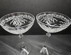 Vintage Fostoria June Clear  6 Oz  Etched Champagne tall Sherbet - 4 Glasses