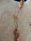 Indian Natural Agate Necklace Vintage Gold Thread Hand Made