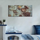 Rustic Wall Art For Living Room World Map Picture 3 Piece Prints On Canvas Bl   
