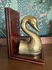 Heavy Brass Swan Bookend Art Deco Style Decorative Vintage Book End Single Rare