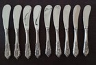 Wallace Rose Point Sterling Silver 9 Nine Butter Paddle Spreaders Knives No Mono