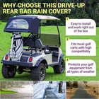 Drive-up Golf Cart Black Rear Bag Rain Cover Kit For Club Car ezgo yamaha 2 Seat