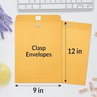  Envelops  9 x12  Brown Kraft Envelopes With Clasp Closure  28-lb Paper 9x12
